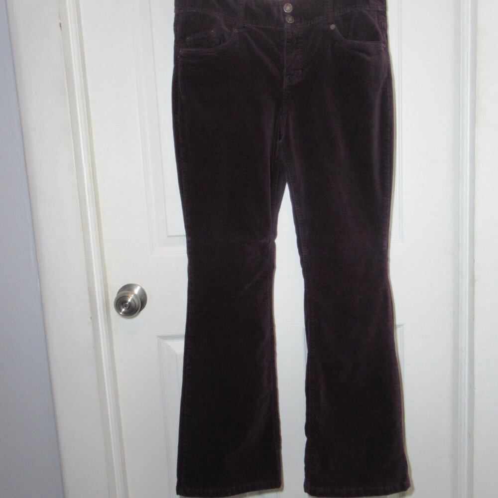 Route 66 Size 10 Corduroy Flare or Bootcut Womens Pants Eggplant Purple Plum